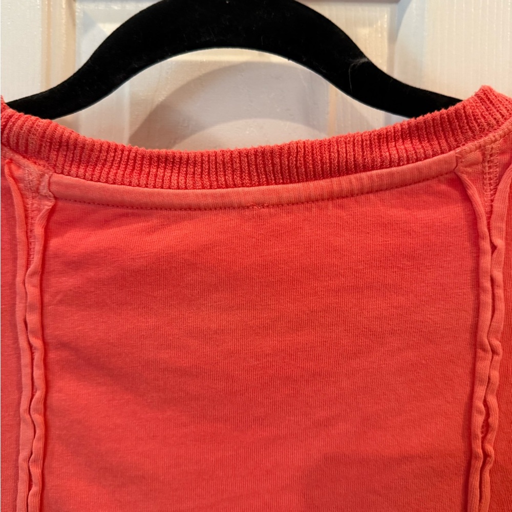 Free People Table For Two Bright Coral Top *NEW WITHOUT TAGS* - Picture 13 of 15